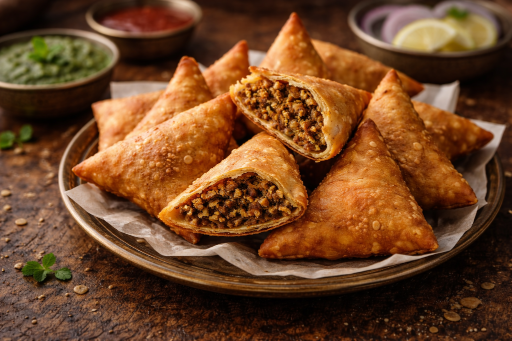 Famous food dishes to try in Hyderabad Keema Samosa